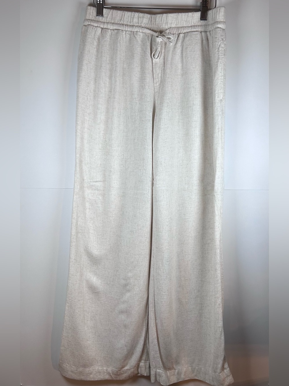 Reitmans Wide Leg Linen Blend Pants Coastal Minimalist Oatmeal Beige Petite S